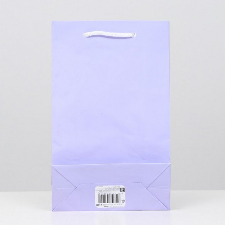 Пакет бумажный 16,5*26,5см ламинированный, сиреневый