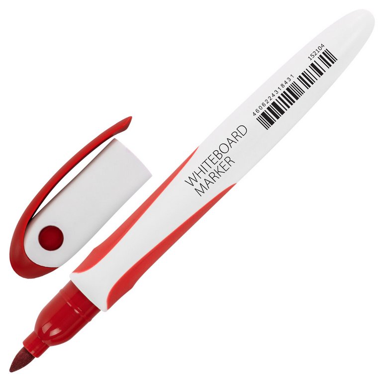 Маркер для доски Brauberg "SOFT LITE" 3мм красный круглый с резиновой вставкой