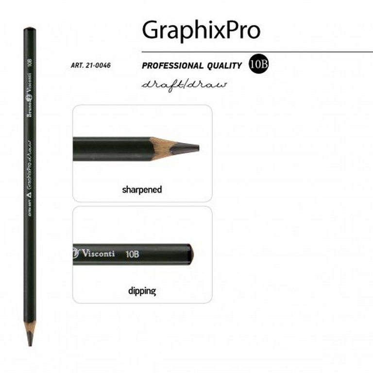 Карандаш ч/г 10В трехгранный Bruno Visconti "GraphixPro"