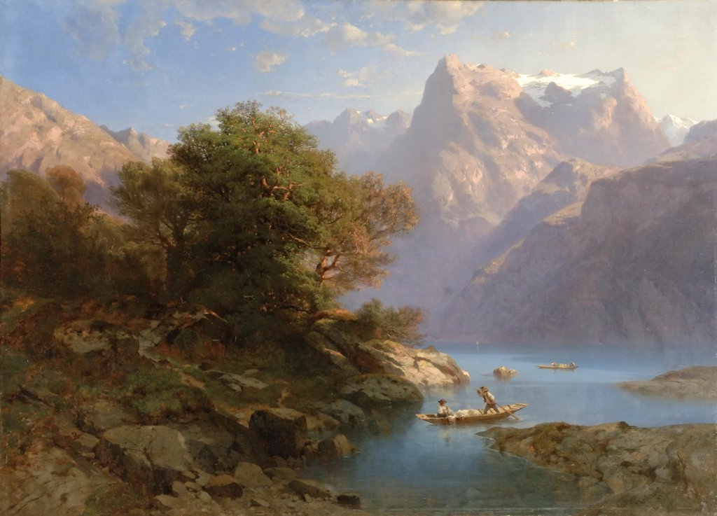 Постер на бумаге 40*50см, Александр "Горное озеро. Калам" 1856г