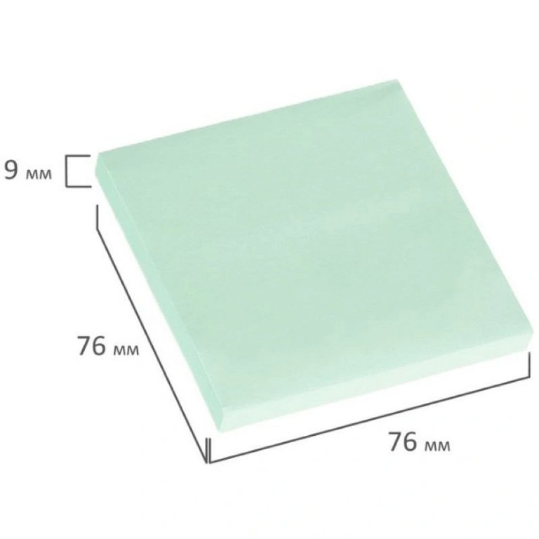 Бумага с клеевым краем  76*76 мм, 100 л, салатовая Attache