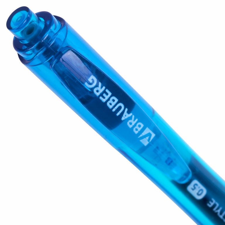 Ручка гелевая автомат BRAUBERG Office Style резин. упор 0,5мм синяя (линия 0,4мм)