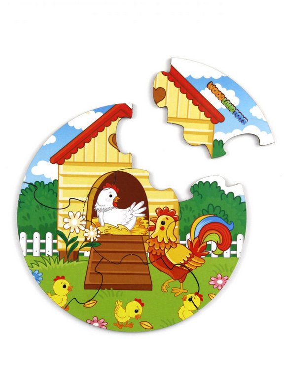 Пазлы деревянные  "Круглые. Домашние животные" WOODLENDTOYS