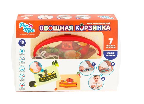 Игра обучающая  Еда с липучками "Овощная Корзинка" 1,5+ Pic'nMix