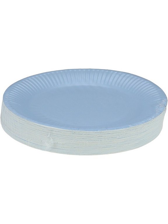 Тарелка картон d180 50 шт/уп, цв. голубой