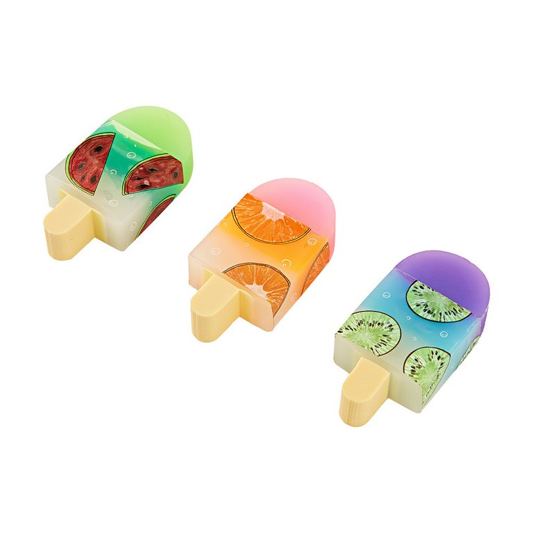 Ластик Bruno Visconti "HappyGraphix. Фруктовое мороженое" (3 вида)