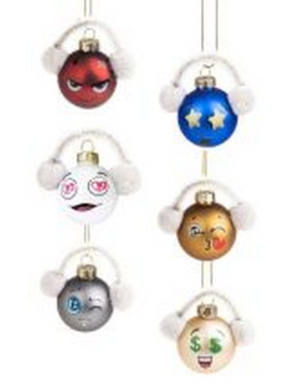 Елочный шар стеклянный  40мм "Смайл"