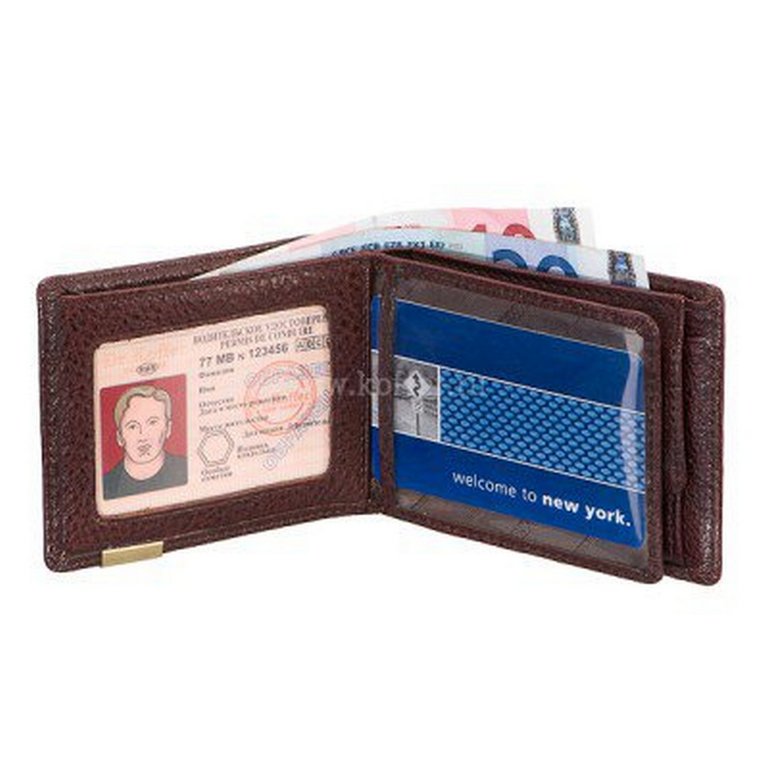 Портмоне Dr.Koffer 9,5*13см, нат. кожа, коричневый