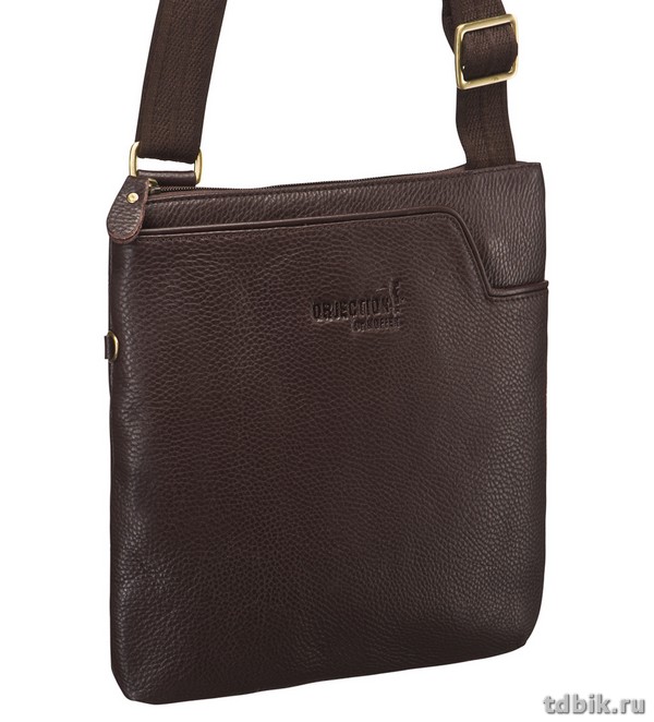 Сумка молодежная Dr.Koffer 27*28 см, на плечевом ремне, цвет коричневый