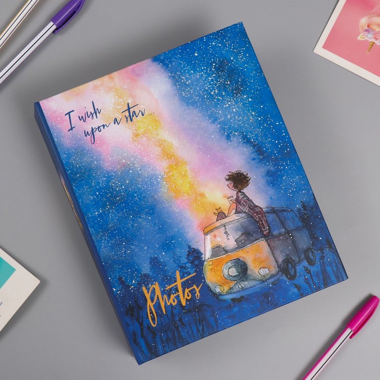 Фотоальбом 100 фото 10*15см "cosmo sketch. Млечный путь" 16,5*13*5 см