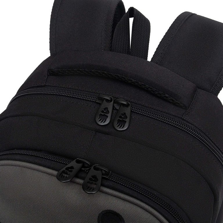 Рюкзак школьный для девочки Grizzly 28*39*20 см, черный/серый