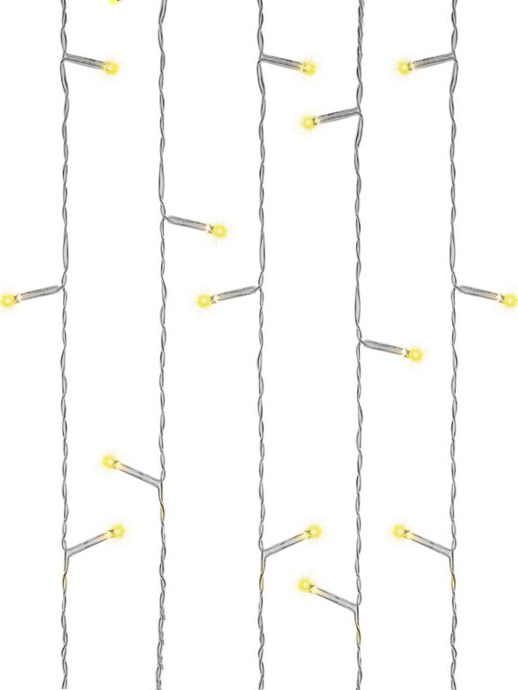 Гирлянда уличная Бахрома  4*0,7м, 72 теплых ламп, 8 реж, прозрачный провод