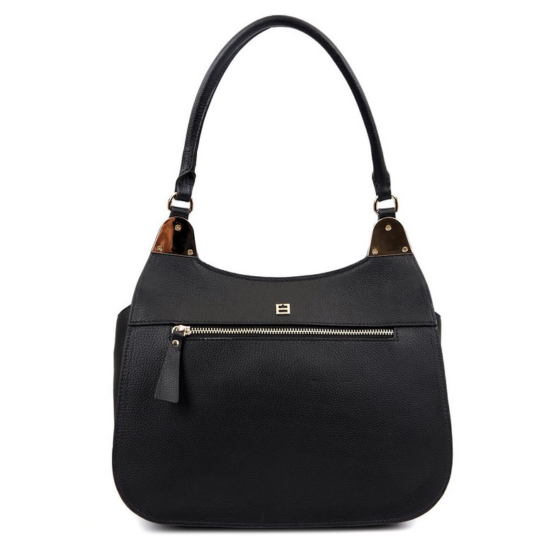 Сумка женская FABRETTI 29*23*10см, нат. кожа, черный