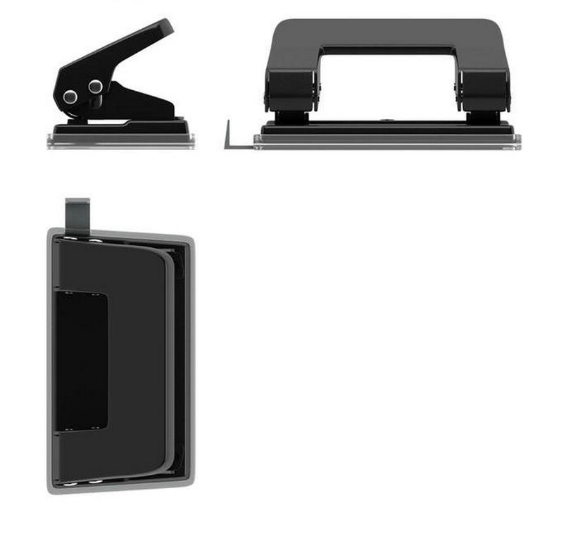 Дырокол до 10л метал. Erich Krause QUADRO с линейкой, ассорти