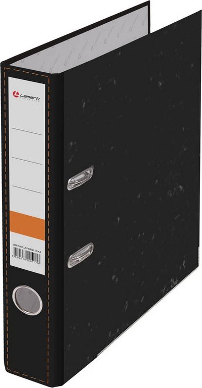 Папка-регистратор А4 50мм Lamark метал. окантовка черный мрамор