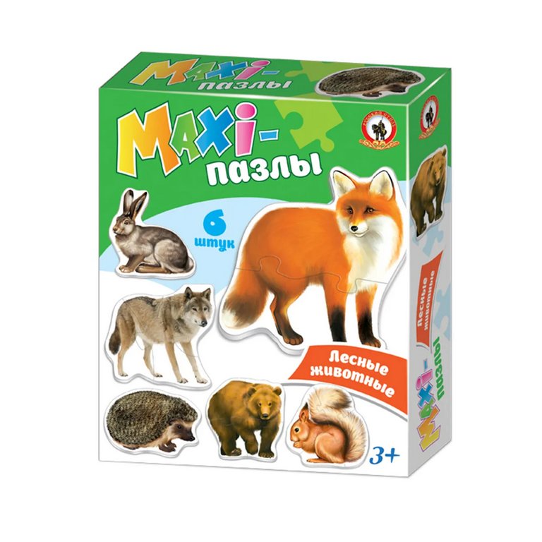 Пазлы MAXI  18 дет. "Лесные животные" Русский стиль