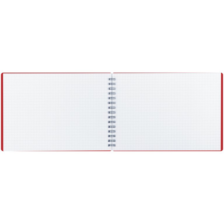 Блокнот А5  60л., 142*203 мм, на гребне BG "Base" клетка, красная пластиковая обложка
