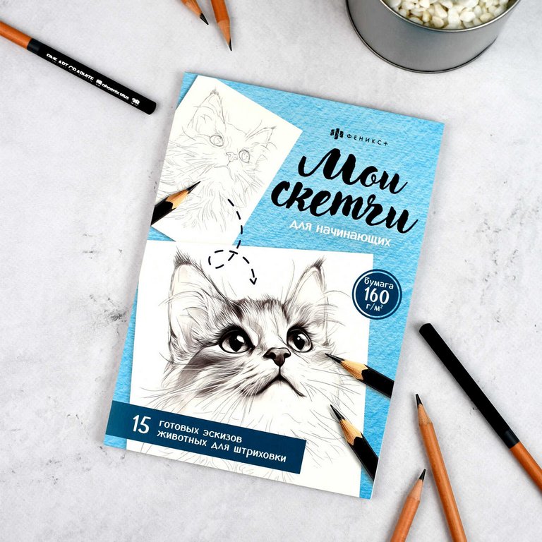 Раскраска А5 "Мои скетчи. Животные"  32 стр Феникс+