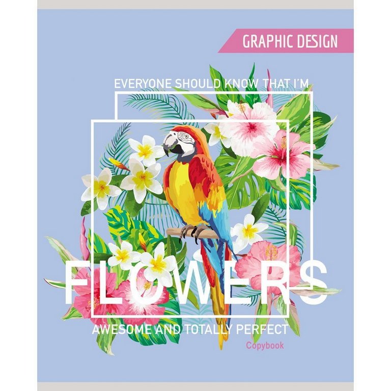 Тетрадь 48 лист кл. А5 на скрепке Collezione "ТРОПИКИ" мелов. обл., лён