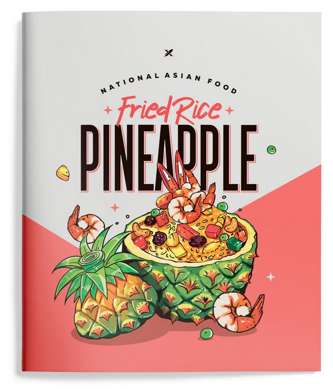 Тетрадь 48 лист кл. А5 на скрепке LOREX "ASIAN FOOD" мел. карт. soft touch выб. лак конгрев офс. дво