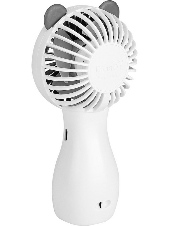 Вентилятор ручной "Ушки"  USB, 6,5*3,5*14 см, белый/серый