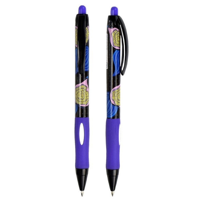 Ручка шариковая авт. с рис. Феникс + "Тропические фрукты" 0,7мм синяя, ассорти
