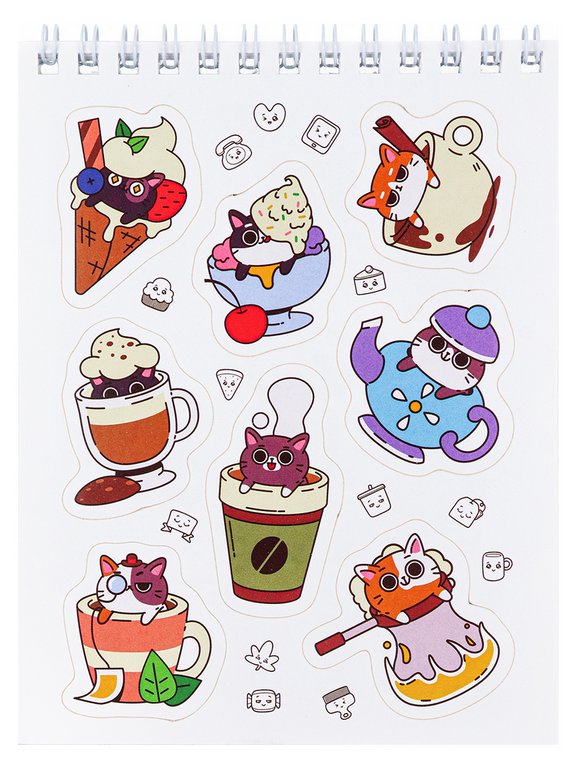 Набор наклеек 150 шт "Мои котики" 16л., А6, MILAND