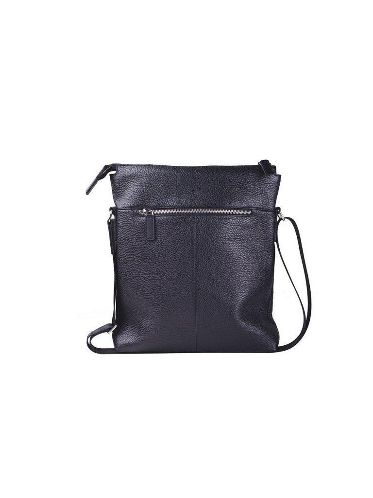 Сумка мужская D.Morelli большая, нат. кожа, на плечевом ремне, фл.черная