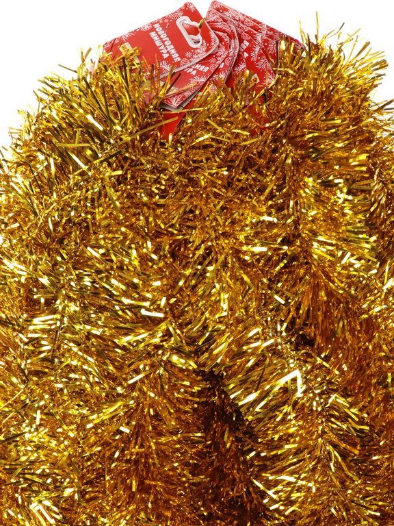 Мишура d  70мм, длина 2м "Новогодняя" цвет золото MILAND