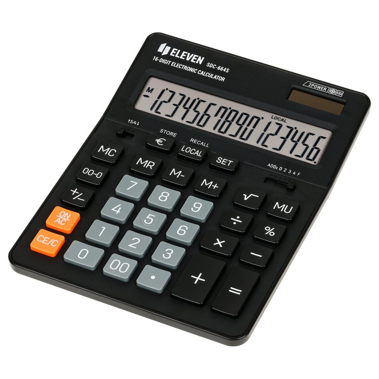 Калькулятор наст. Eleven SDC-664S (16 разр., 2 питания, 155x205x36мм)