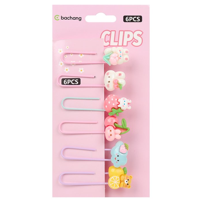 Скрепки декоративные 6 шт/уп ассорти