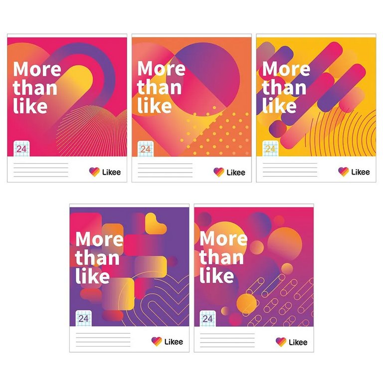 Тетрадь 24 лист кл. А5 "Likee" 5 видов