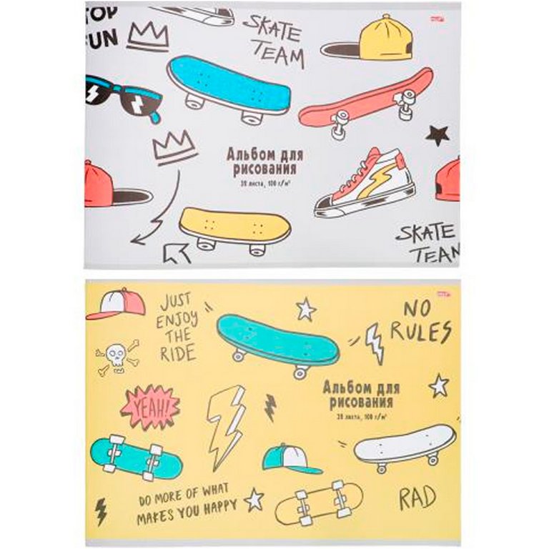 Альбом для рисования А4 32л. на скрепке Profit "МОДНЫЕ АТРИБУТЫ"