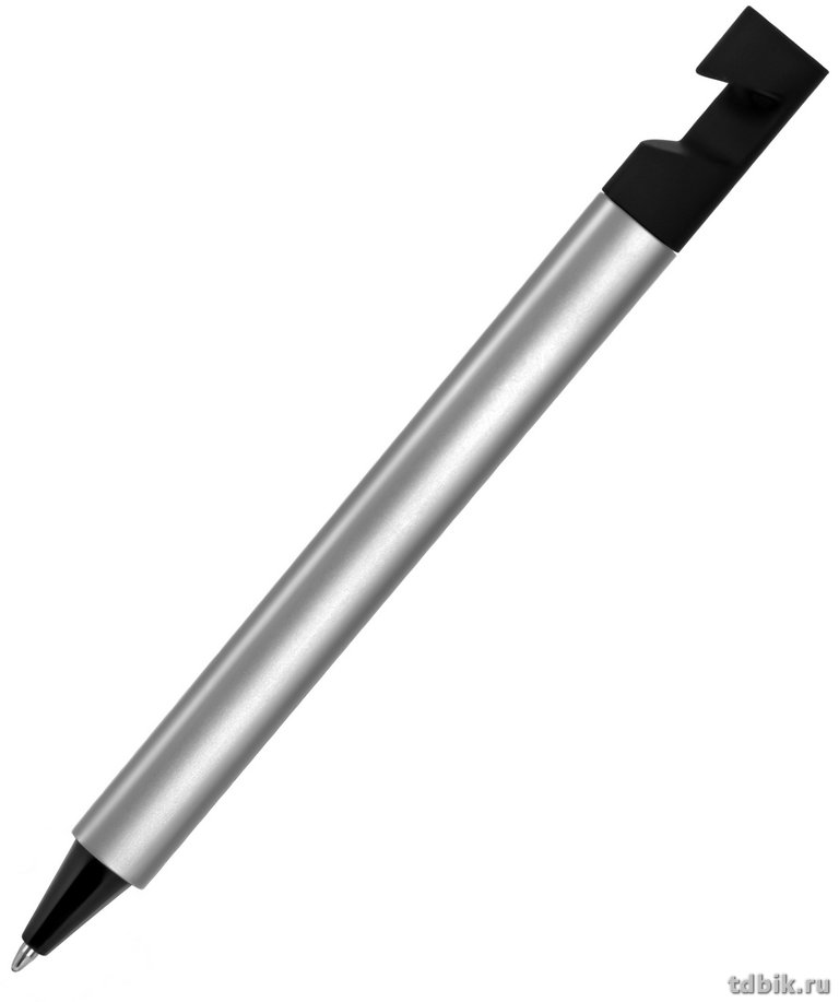 Ручка под логотип серебристый корпус (с подставкой для смартфона) №5