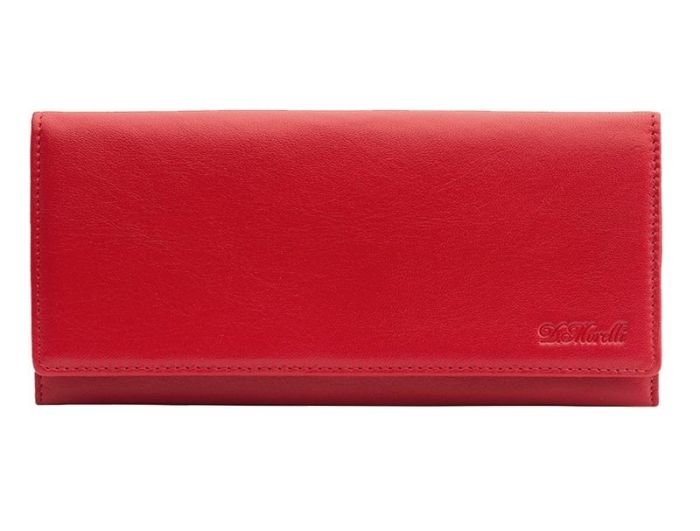 Портмоне D.Morelli женское "Red-2" большое, нат.кожа