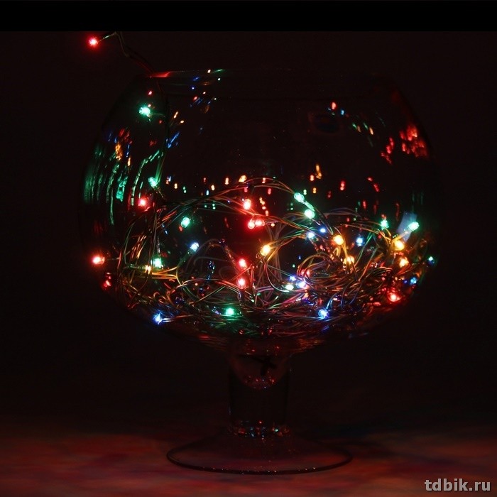 Гирлянда комнатная Нить 15м, 400 цветных ламп, 8 режимов, темный провод (от -10 до +35 °С)