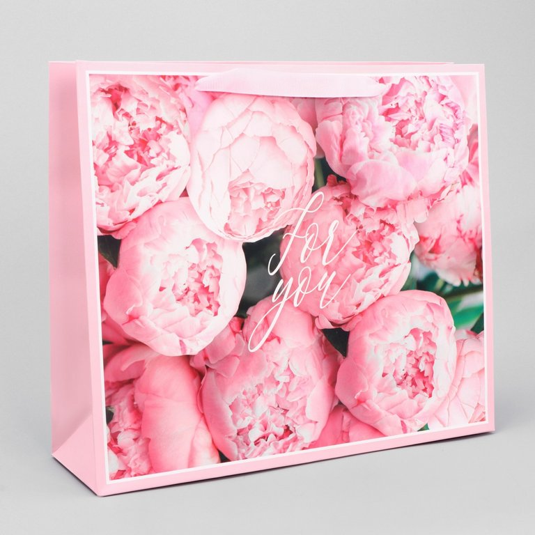 Пакет бумажный горизонтальный 30*25см ламинированный "Для тебя"