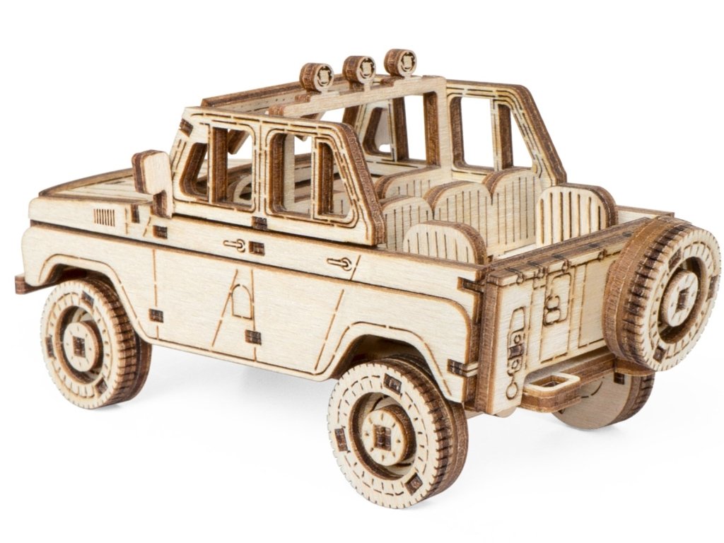 Сборная модель из дерева   70 дет. "Внедорожник Алькор-М" 110*50*55мм