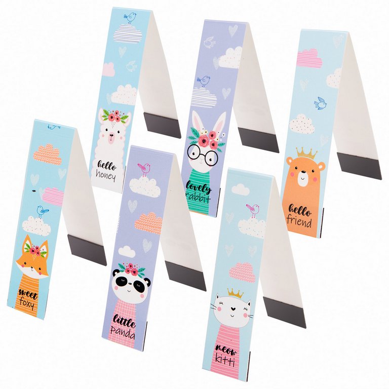 Закладка магнитная 6 шт/уп "FUNNY ANIMALS" ЮНЛАНДИЯ 25*196 ммм