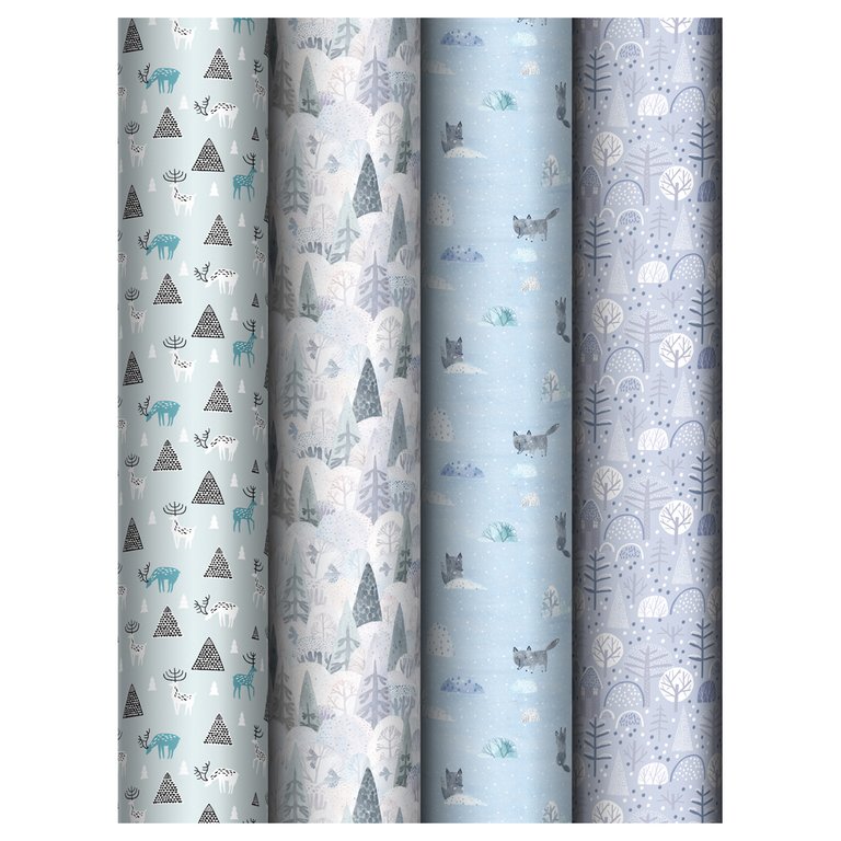 Бумага упаковочная НГ 70*100см  в рулоне (ассорти) "Winter mood" MESHU