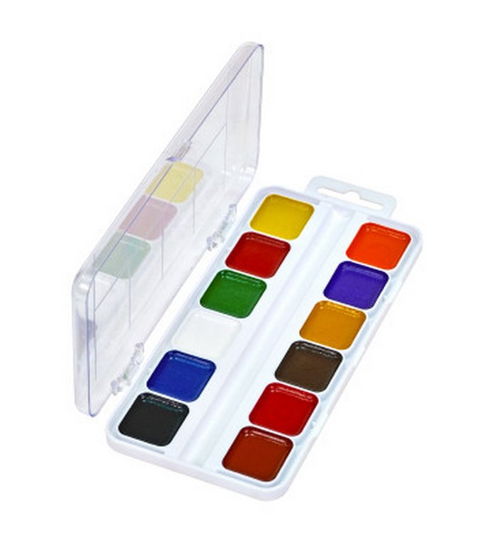 Краски акварельные 12 цв. медовые FORUM "Зверята" (без кисти, пласт. упаковка)