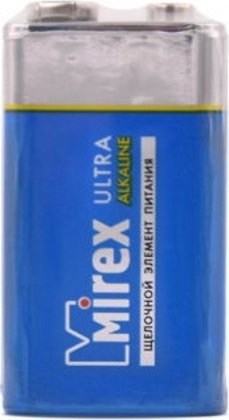 Батарейка щелочная 6LR61 Mirex, тип Крона