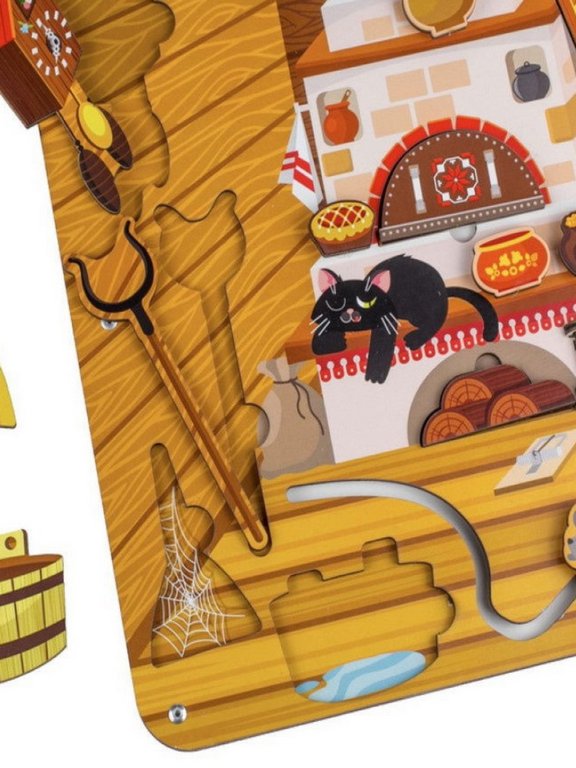 Доска обучающая Бизиборд "Изба" (дерево) WOODLENDTOYS