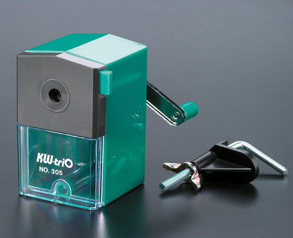 Точилка механическая пластиковый корпус KW-trio (94x100x63мм) с креплением к столу