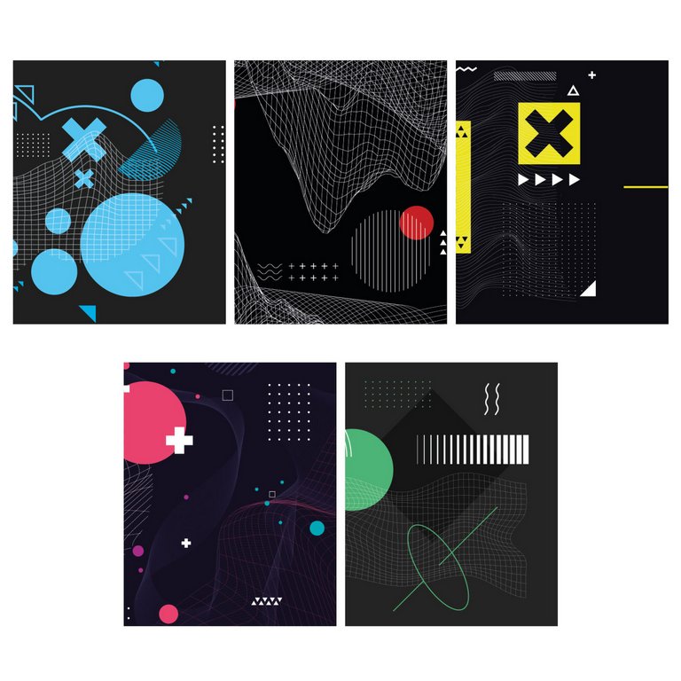 Тетрадь 96 лист лин. А5 на скрепке "Мемфис"