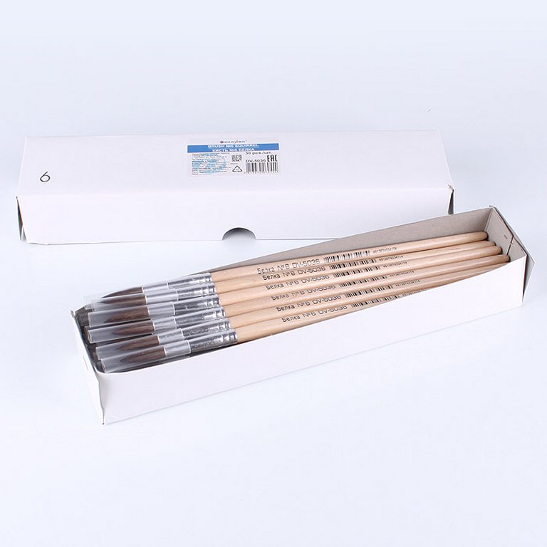 Кисть Белка № 6 круглая живописная Darvish