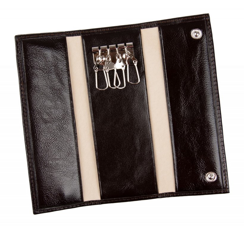 Футляр для ключей Alliance нат. кожа 15x5,5см, на 2 кнопках, коричневый