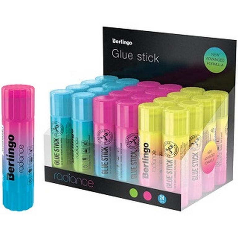 Клей карандаш Berlingo "Radiance", 21г цветной ассорти