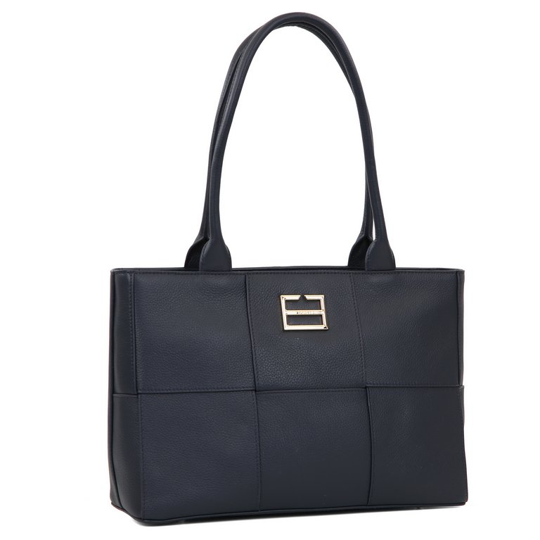 Сумка женская FABRETTI 33х23х11 см, нат. кожа, синий