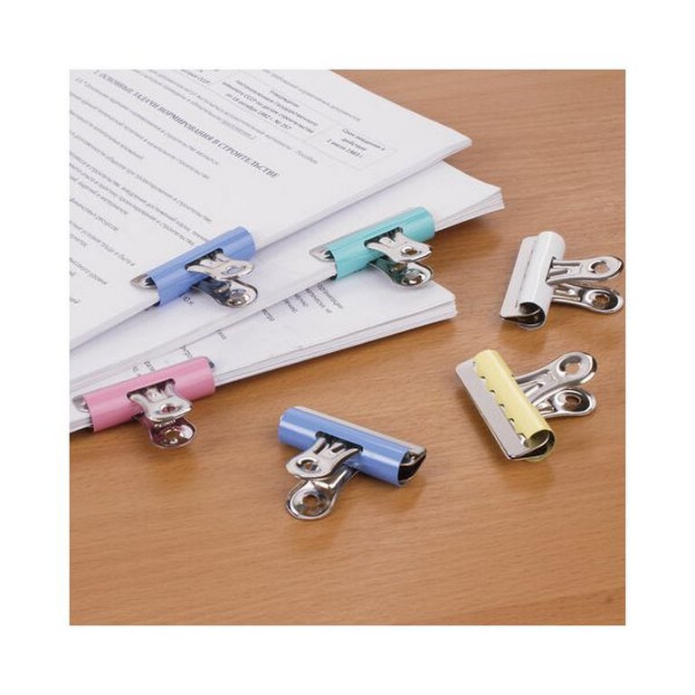 Зажим для бумаг 57 мм "Бульдог" Brauberg цвет ассорти